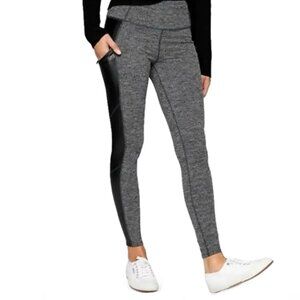Athleta Herringbone Metro Drifter High Rise Leggings Black & Gray XXS